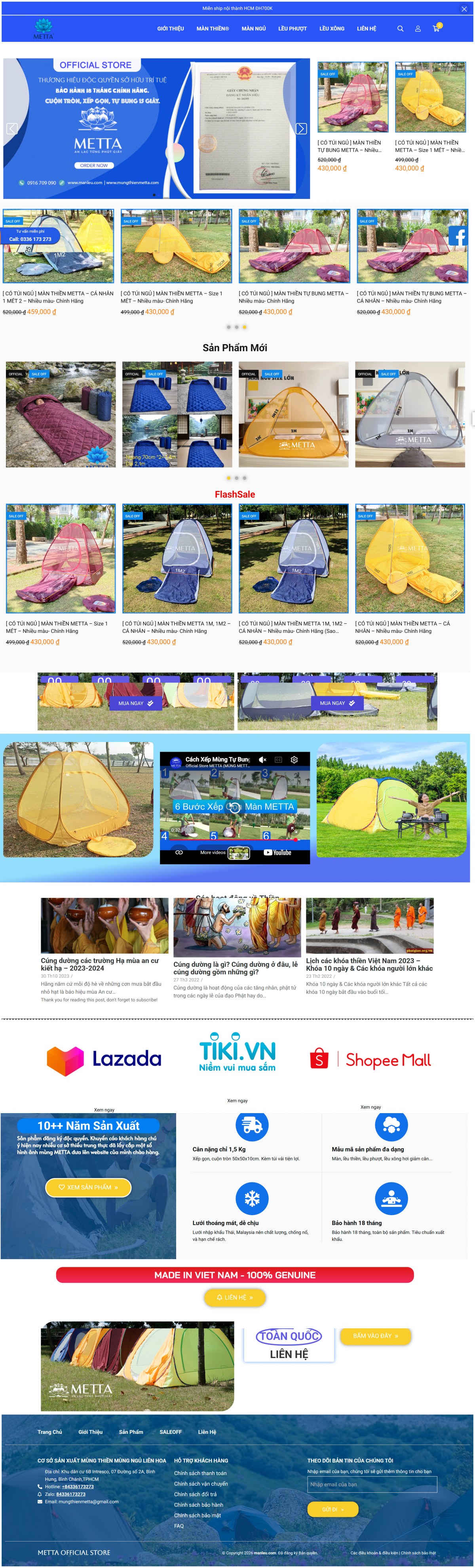 Mẫu Website Màn Lều