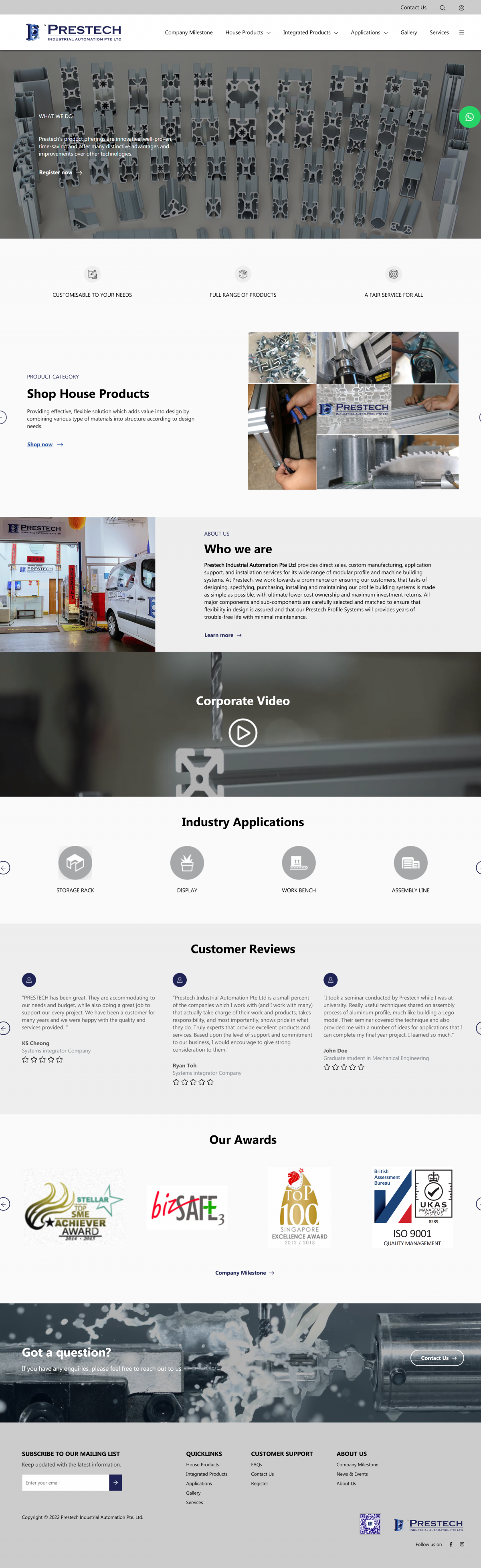 Mẫu Website Prestech