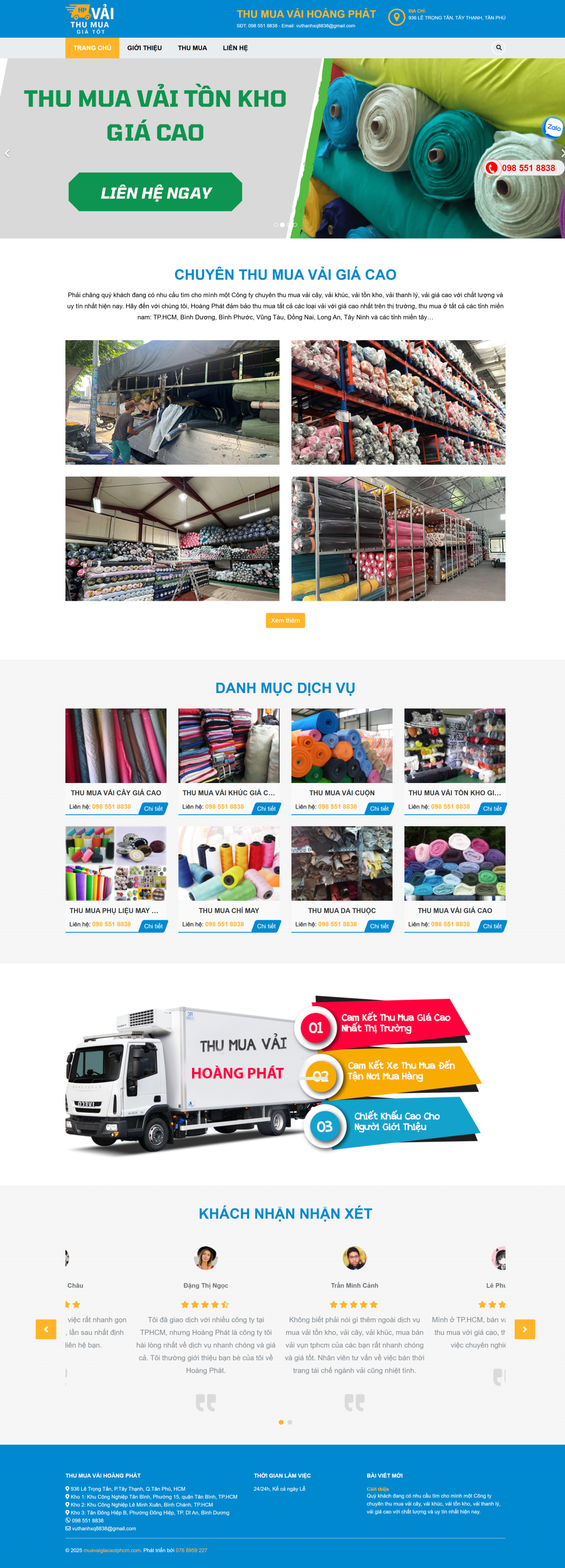 Mẫu Website Thu Mua Vải
