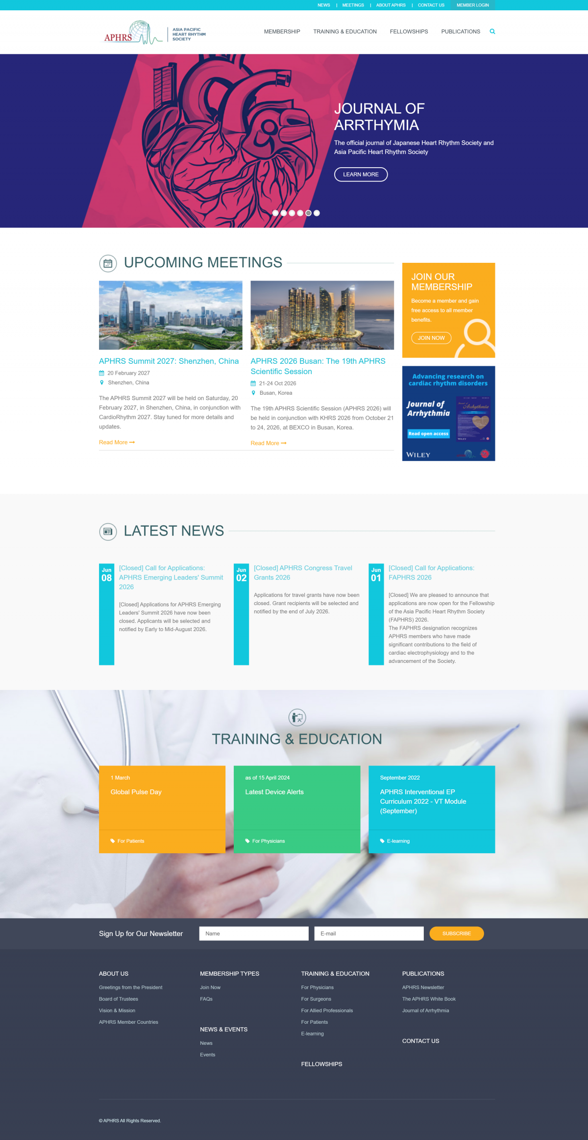 Mẫu Website Hiệp hội Rối loạn Nhịp tim Châu Á - Thái Bình Dương