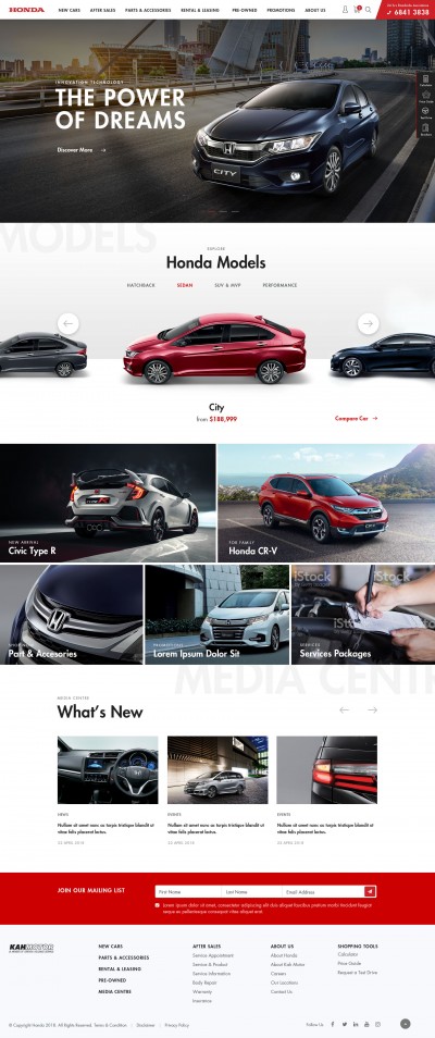 Mẫu Website Honda Singapore