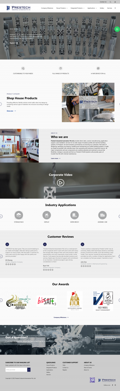 Mẫu Website Prestech