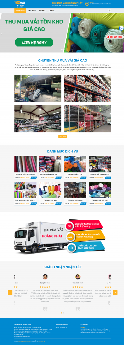 Mẫu Website Thu Mua Vải